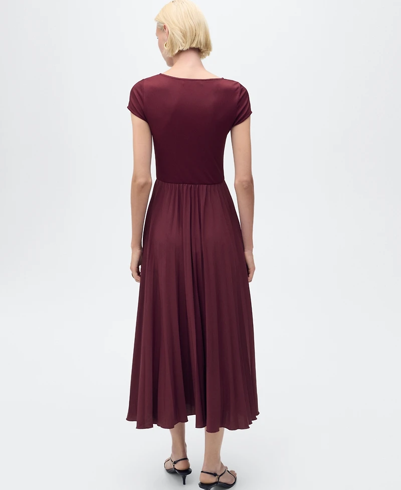 Mango Women's Combined Pleated Dress