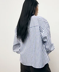 Mango Women's Striped Cropped Shirt