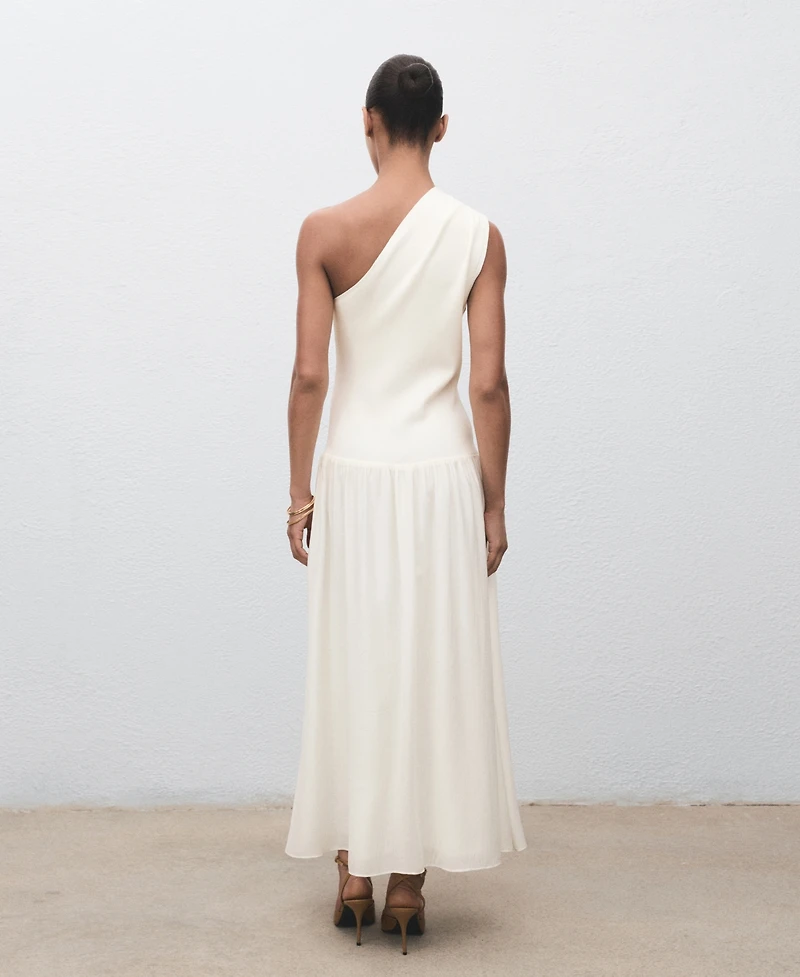 Mango Women's Asymmetrical Combined Knitted Dress