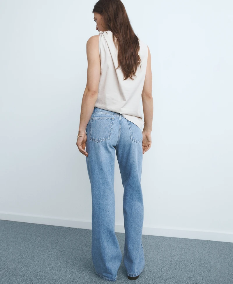Mango Women's High Waist Straight Jeans