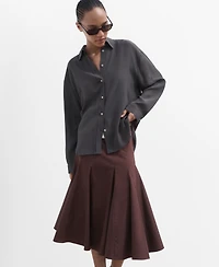 Mango Women's Oversize Flowy Shirt