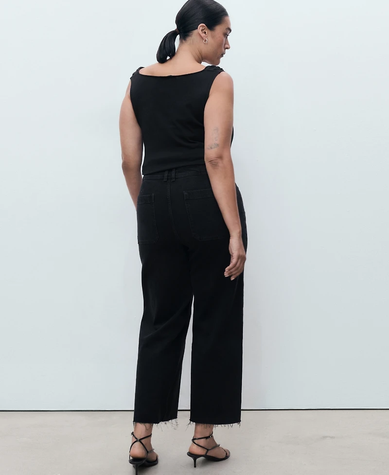 Mango Women's Catherin Culotte High-Rise Jeans