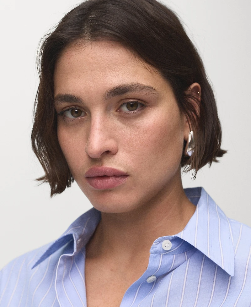 Mango Women's Cotton And Lyocell Blend Straight Shirt