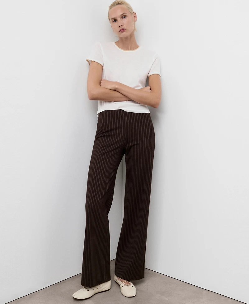 Mango Women's Elastic Waist Straight-Fit Pants
