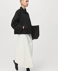 Mango Women's Epaulettes Detail Short Oversized Trench Coat