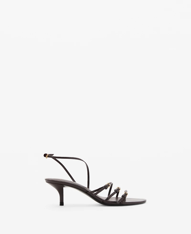 Mango Women's Buckle Kitten-Heel Sandals