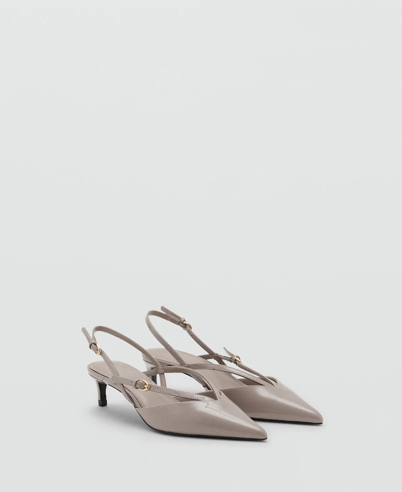 Mango Women's Kitten-Heeled Strappy Shoes