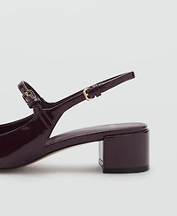 Mango Women's Patent Leather-Effect Block-Heel Shoes