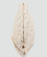 Mango Women's Braided Leather Clutch Bag