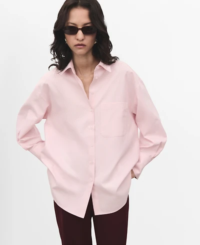 Mango Women's Pocket Oversize Shirt