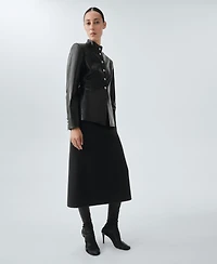 Mango Women's Leather Buttons Jacket