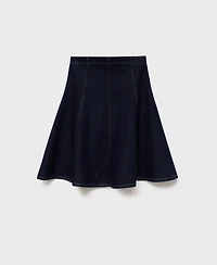 Mango Women's Stitching Detail Denim Midi Skirt