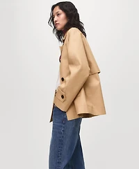 Mango Women's Epaulettes Detail Oversized Parka