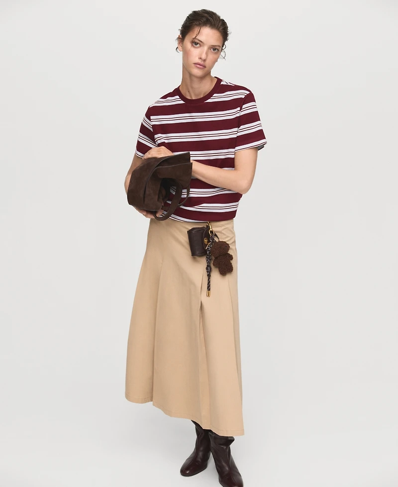 Mango Women's Striped Short-Sleeved T-Shirt