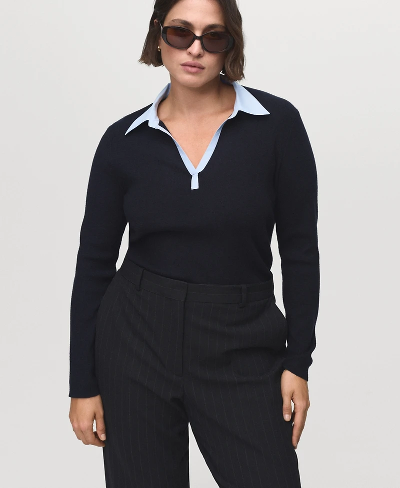 Mango Women's Combined Shirt-Collar Sweater