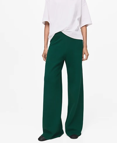 Mango Women's Fine-Knit Straight-Fit Pants