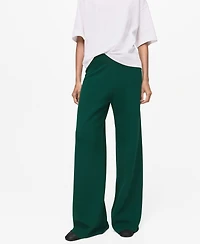 Mango Women's Fine-Knit Straight-Fit Pants