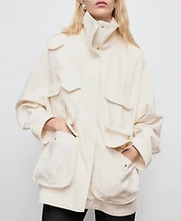 Mango Women's Pockets Oversized Denim Parka