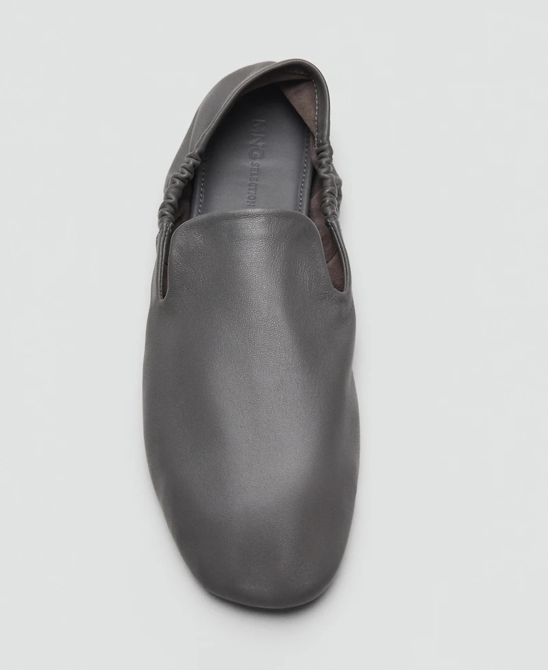 Mango Women's Leather Gathered Shoes