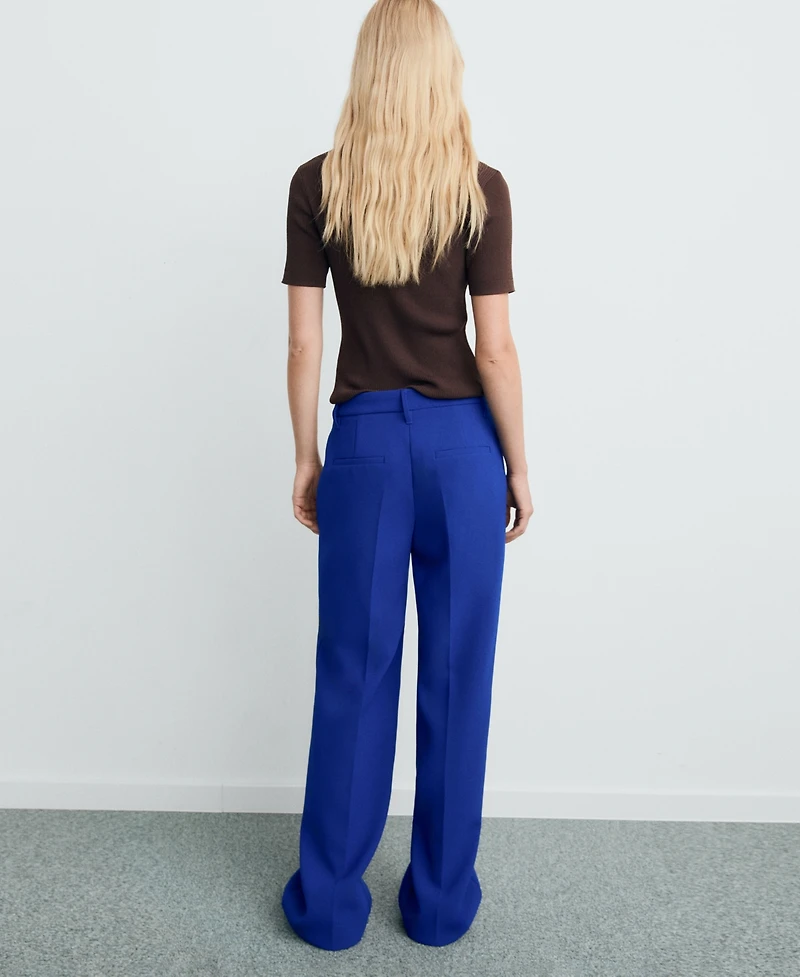 Mango Women's Straight Mid-Rise Pants