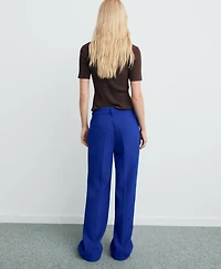 Mango Women's Straight Mid-Rise Pants