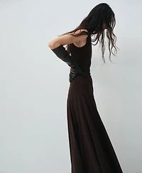 Mango Women's Back Opening Godet Dress