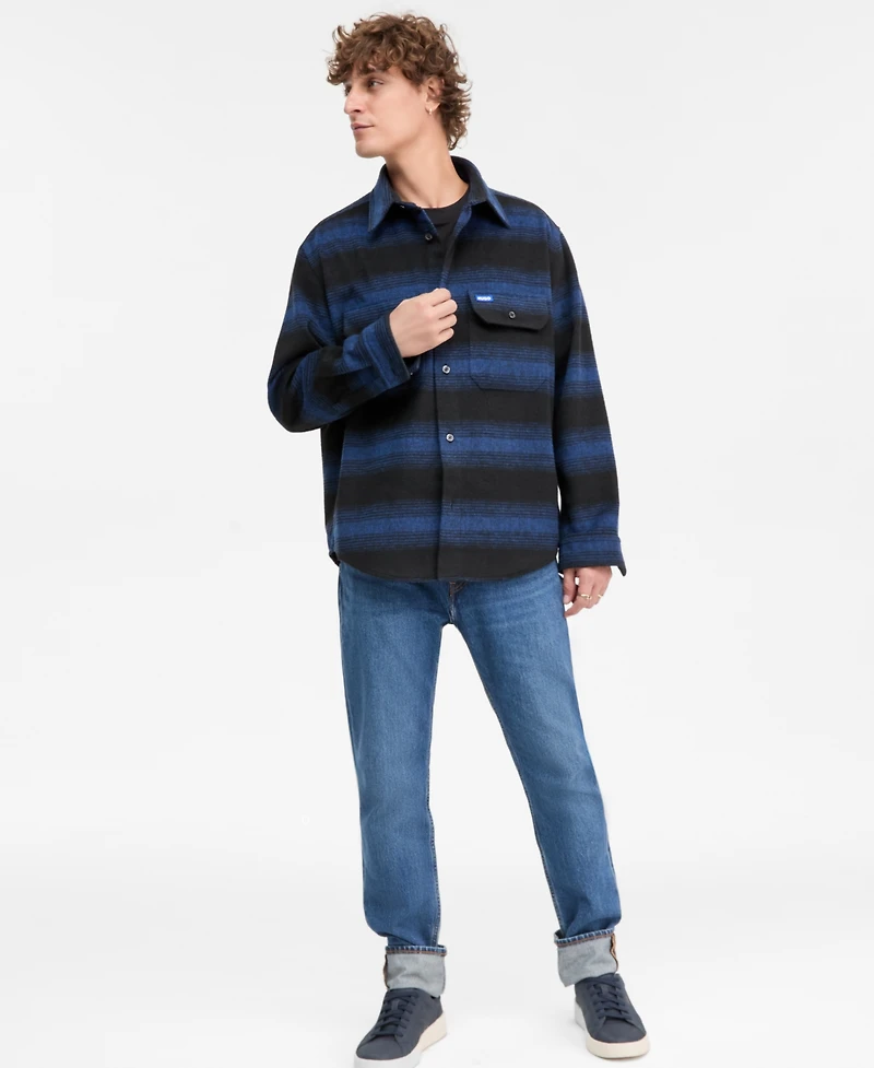 Hugo Boss Men's Ebolt Striped Button-Front Shirt Jacket