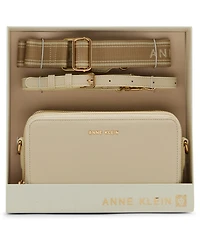 Anne Klein 3 Piece Gift Set with Double Zip Camera Crossbody