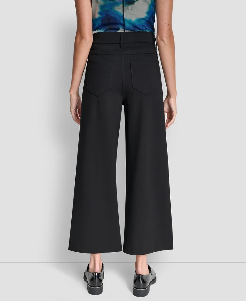 Dkny Women's Wide-Leg Cropped Ponte Pants