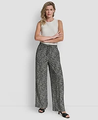 Dkny Women's Printed Straight Leg Pull-On Pants