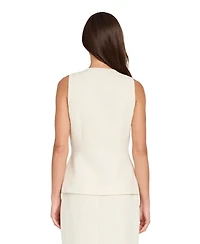 Tahari Asl Women's Collarless Cropped Boucle Vest