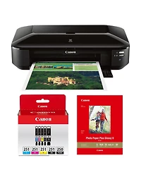 Canon Pixma iX6820 Wireless Inkjet Business Printer, Bundle with Color Ink Pack and 20-Sheet Glossy Photo Paper