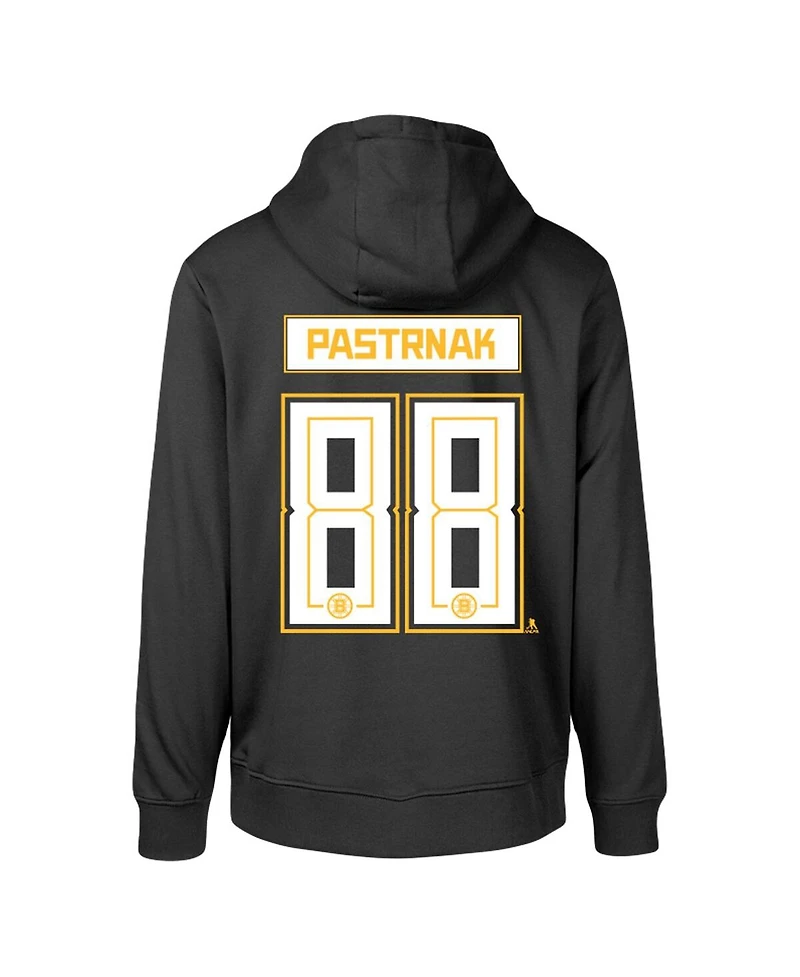Levelwear Men's David Pastrnak Black Boston Bruins Podium Name Number Pullover Hoodie