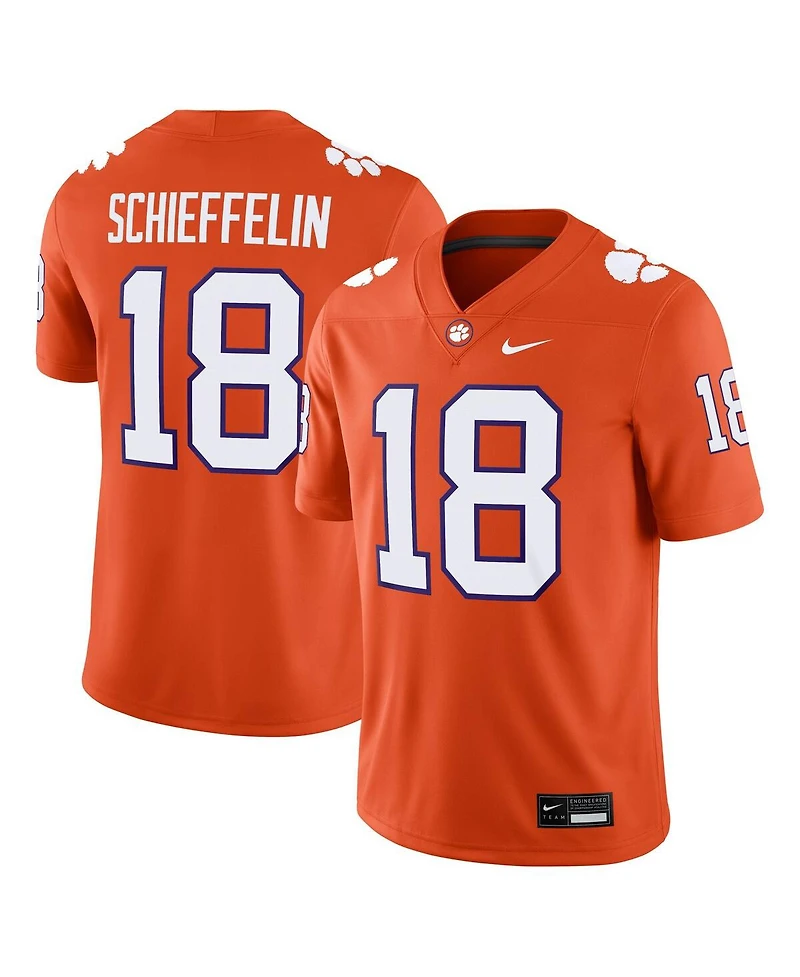 Nike Men's Ian Schieffelin Orange Clemson Tigers Nil Football Game Jersey