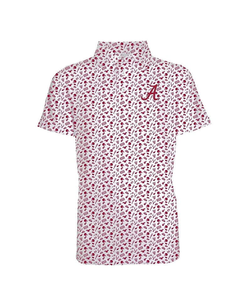 Garb Toddler Cardinal Alabama Crimson Tide Tom Allover Print Performance Polo Shirt