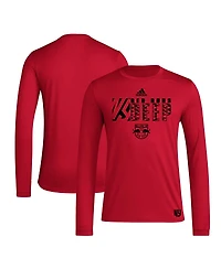 Adidas Men's Red New York Red Bulls 2024 Jersey Hook Aeroready Long Sleeve T-Shirt