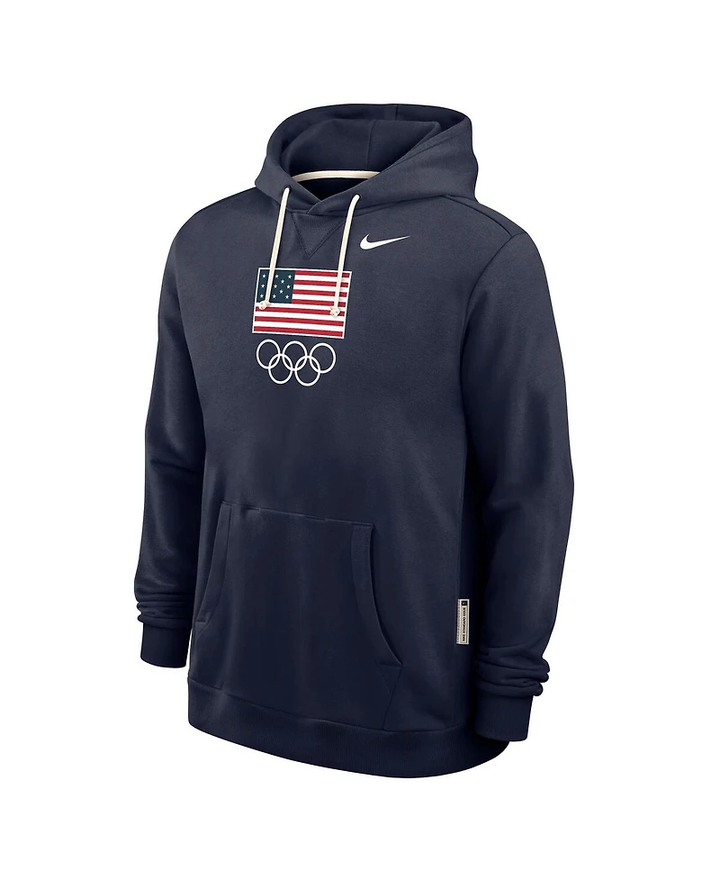 Nike Men's Navy Team Usa Standard Issue Dri-fit Hoodie