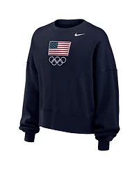 Nike Women's Navy Team Usa Oversized Phoenix Pullover Sweatshirt