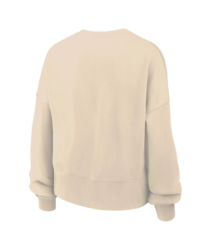 Nike Women's Natural Virginia Tech Hokies Phoenix Fleece Oversized Cropped Sweatshirt