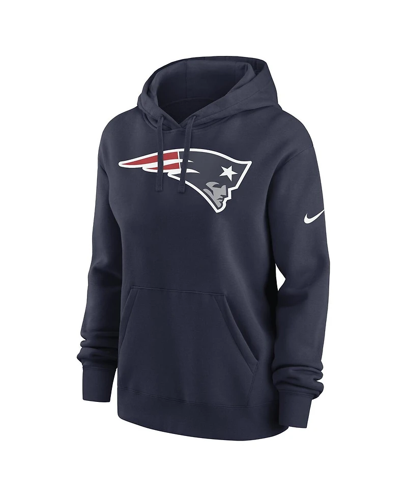 Nike Women's Navy New England Patriots Team Logo Club Fleece Pullover Hoodie