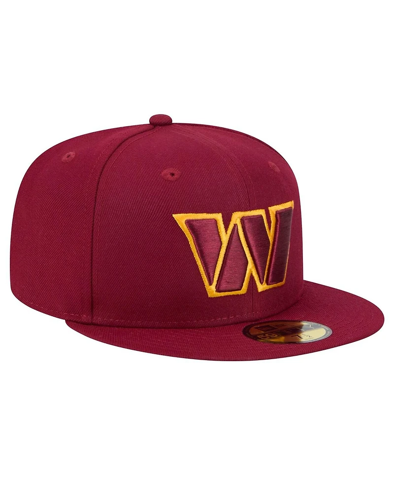 New Era Men's Burgundy Washington Commanders Main 59FIFTY Fitted Hat