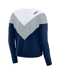 Wear by Erin Andrews Women's Navy Dallas Cowboys Plus Chevron Tri-Blend Long Sleeve T-Shirt