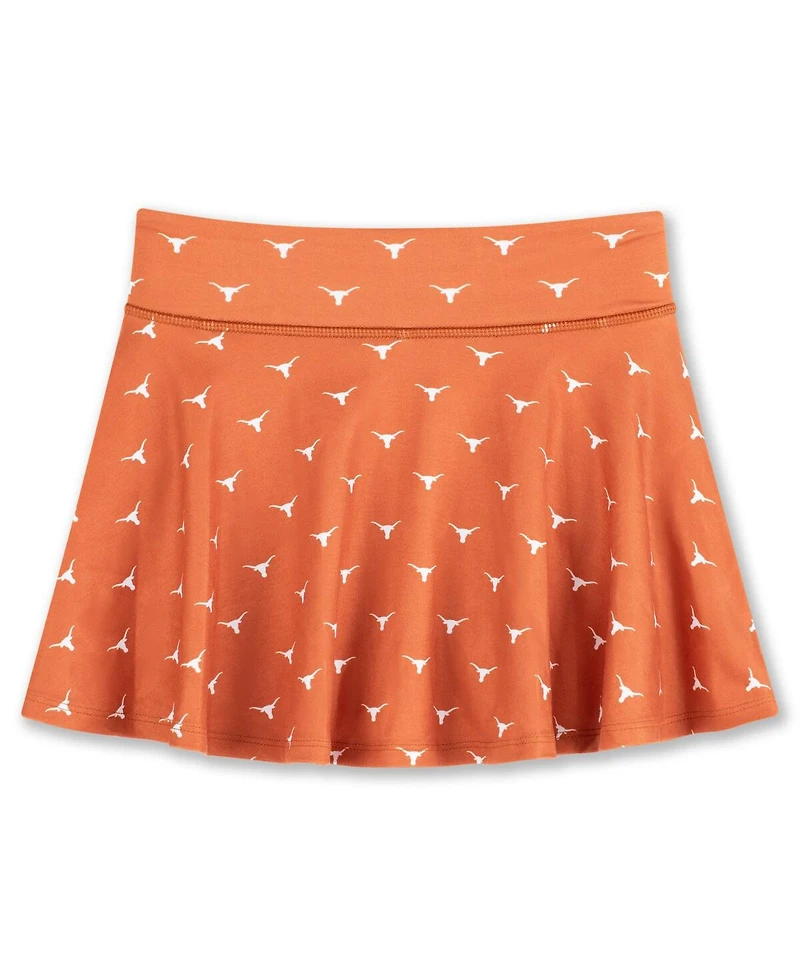 ZooZatz Big Girls Texas Orange Texas Longhorns All-Over Print Tennis Skort