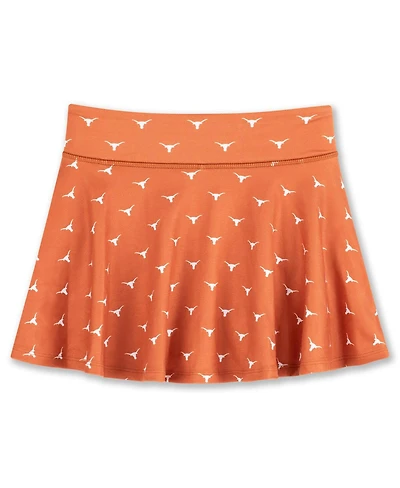 ZooZatz Big Girls Texas Orange Texas Longhorns All-Over Print Tennis Skort