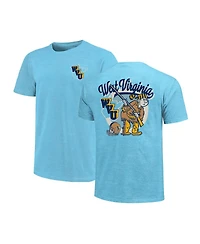 Image One Men's Light Blue West Virginia Mountaineers Throwback Retro Badge Script T-Shirt