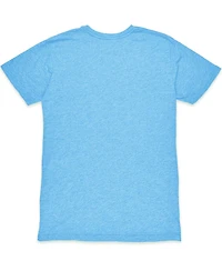 1863FC Men's Light Blue Burnley Wordmark Mock Twist Tri-Blend T-Shirt