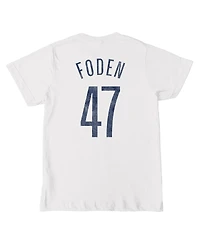 1863FC Big Boys and Girls Phil Foden White Manchester City Player T-Shirt