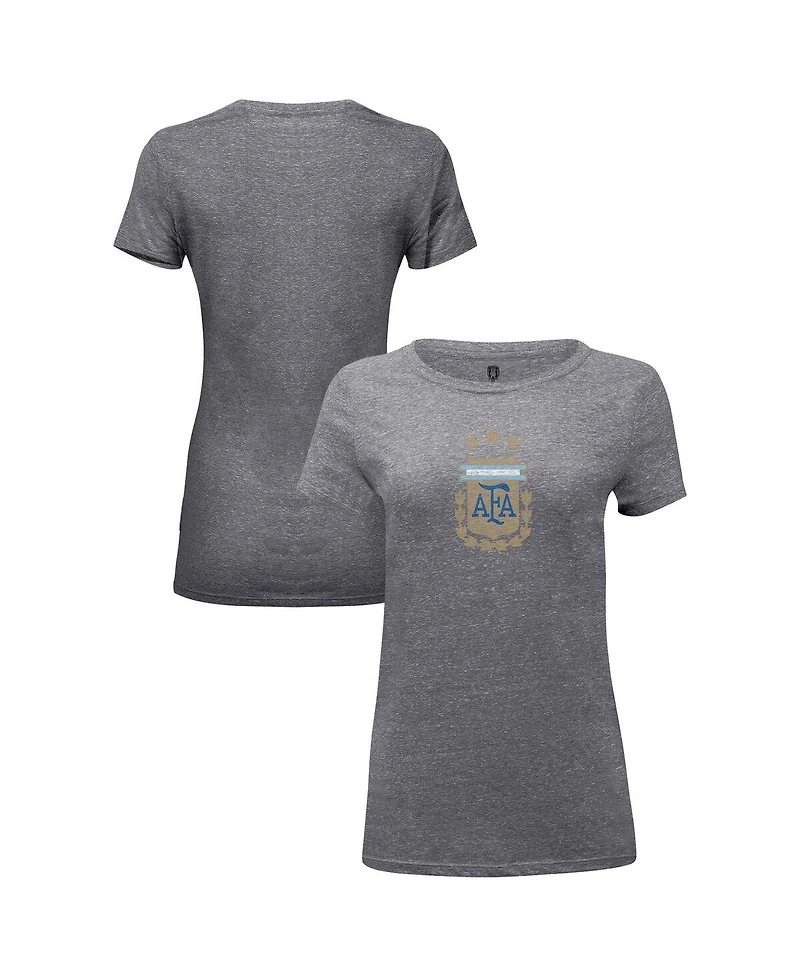 1863FC Women's Heather Gray Argentina National Team Color Badge Tri-Blend T-Shirt
