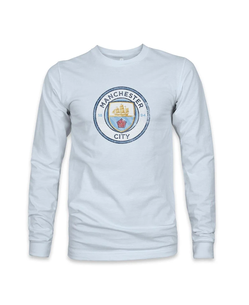 1863FC Men's Light Blue Manchester City Color Badge Long Sleeve T-Shirt