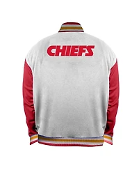 Mitchell & Ness Women's White Kansas City Chiefs Plus Full-Snap Satin Jacket